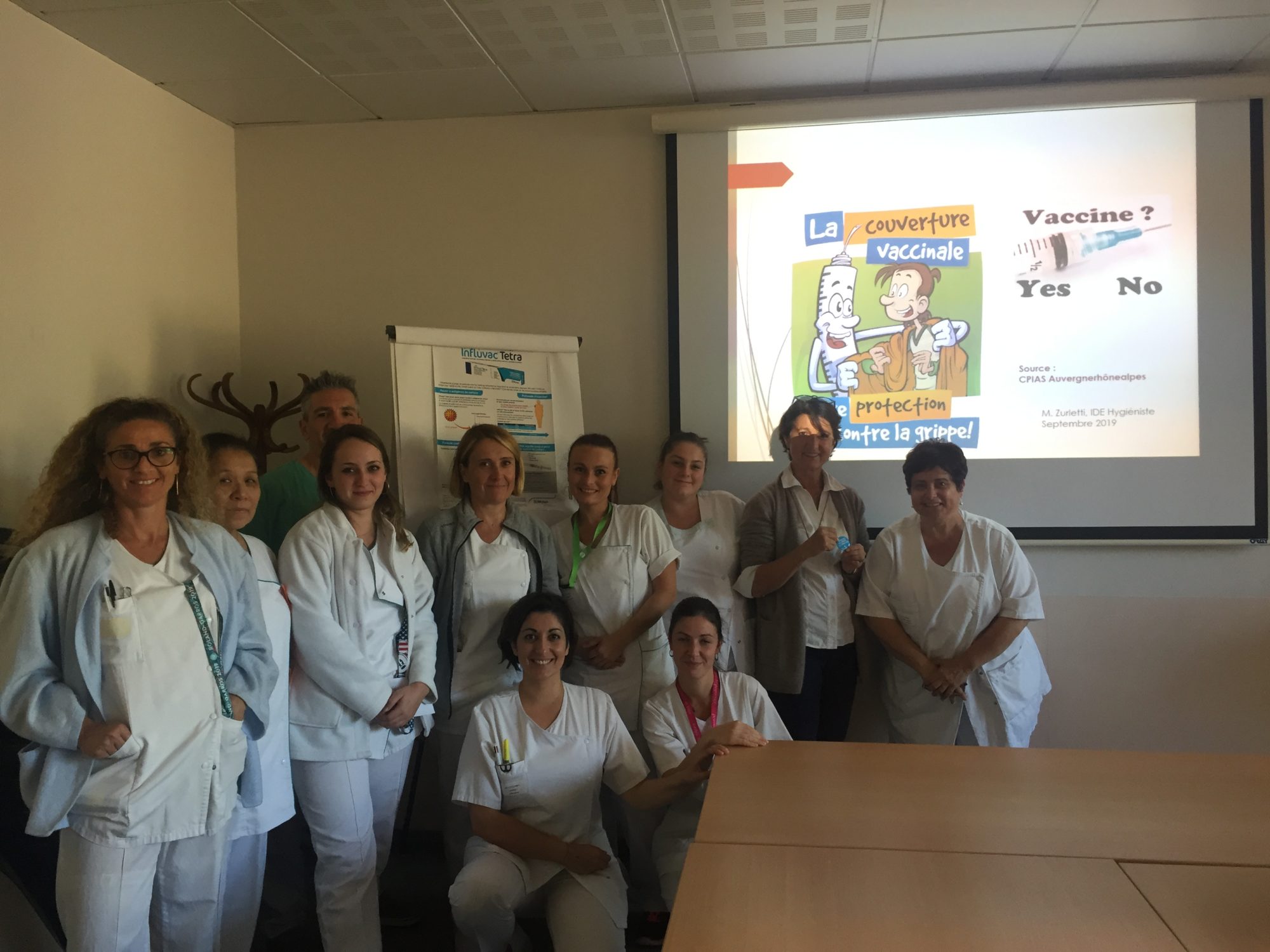 campagne de sensibilisation annuelle pour la vaccination antigrippale aux feuillades centre de rééducation Aix en Provence